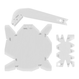 Smgda Drill Bit Angle Gauge, Stainless Steel 118 Degree Angle Drill Sharping Tool Inspection Gauge Angle Measuring Gage 3PCS/Set with PU Lether Bag for Drill Bits Sharpener, for Table Saw