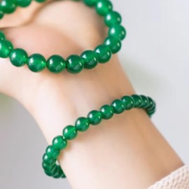 Embtrem Jade Bracelet Crystal Good Luck Bracelet Green Beaded Bracelets for Women Jewelry Gifts for Women Trendy 2025, Large, no gemstone