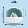 LuckyOpt Ceramic Hamster Hideout, Cute Shell-Shaped Small Animal Habitat, Large