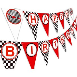 Race Car Birthday Banner Pennant