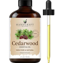 Handcraft Blends Cedarwood Essential Oil - Huge 118 ml - 100% Pure and Natural - Premium Grade with Glass Dropper