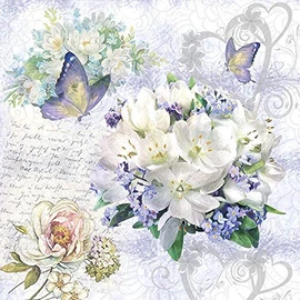 Ambiente Europe Napkin Flower Love 33 x 33 cm