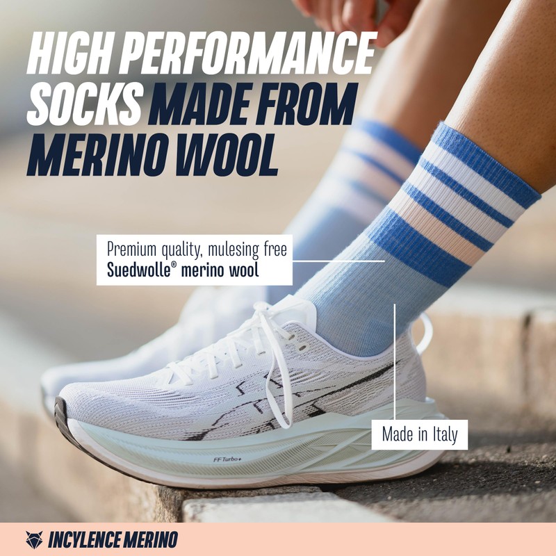 INCYLENCE Merino Running Socks and Hiking Socks for Men and