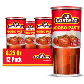 La Costeña Adobo Paste - Adobo Seasoning with Guajillo Chiles - Mexican Food, Enchilada Sauce, Taco Seasoning, BBQ, Fajita, Carne Asada, Birria, Chipotle Sauce, Chicken Marinade - 8.25oz, 12 Pack