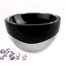Badash Penelope Crystal Bowl - 6" European Mouth-Blown Lead-Free Crystal Glass Bowl in Jet Black for Candy, Mints, Nuts, Snacks & Great Home Decor Gift