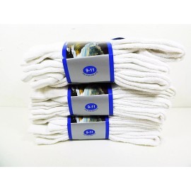 Hike White Cotton Crew Socks 9 Pairs Mens Womens Boys Girls size 9-11 Sport Sock Pair