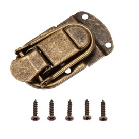 dophee 2Pcs Vintage Metal Box Lock Hasp Latch Clasp Toggle Buckle for Jewelry Box Gift Box Case Suitcase Luggage Furniture Hardware with Screws, Antique Bronze