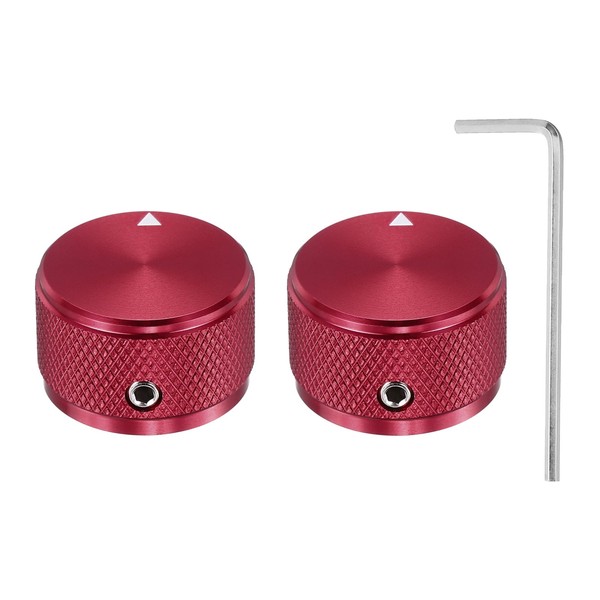 sourcing map 2 Pcs Aluminium Potentiometer Knobs, 1/4" (6mm) Universal