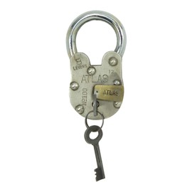 Large Iron Antique Style Replica Atlas Padlock with 2 Keys