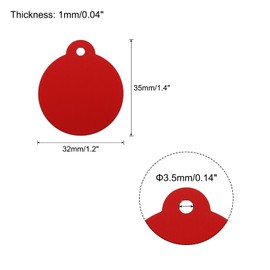 sourcing map Round Laser Engraving Blanks Tags, Stamping Blank Tags, Dog ID Tag, Red DIY Blank Tags for Pet, Pendant Decoration, Craft Tags, Pack of 10