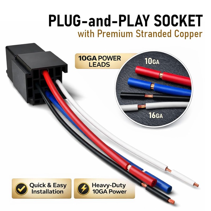 MGI SpeedWare 80 Amp Relay 12v, Heavy-Duty 4-Pin SPST 2-Pack