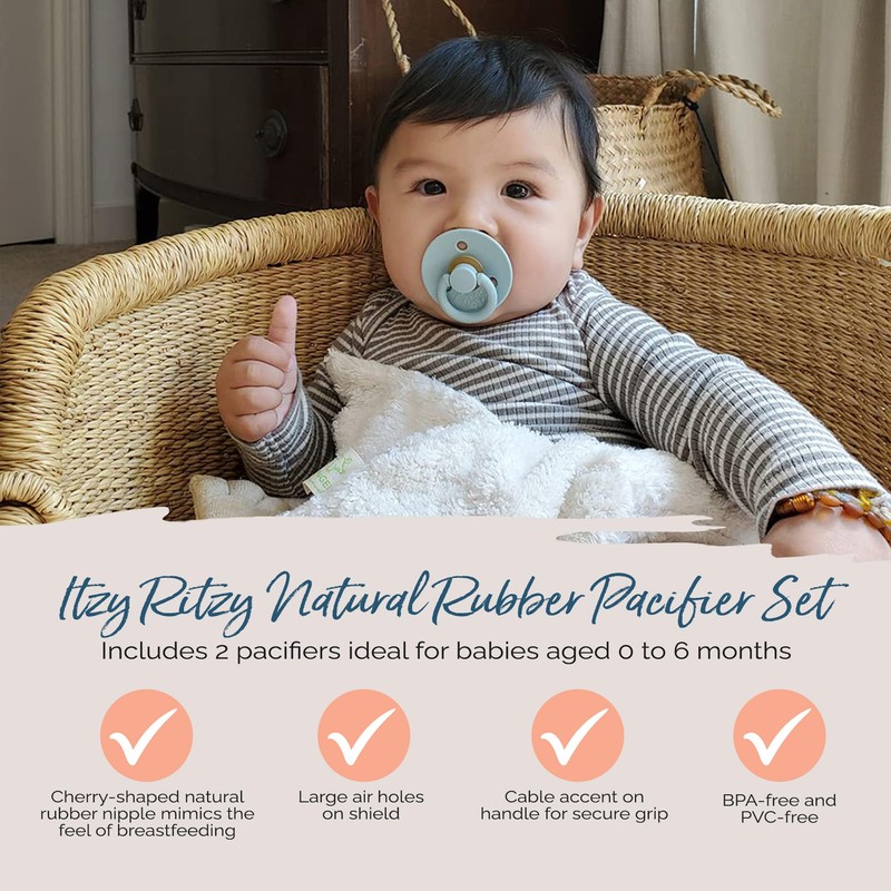 Itzy Ritzy Natural Rubber Newborn Pacifiers (Set of 2) –