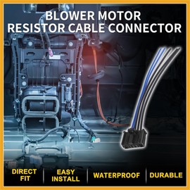 Partuto Blower Motor Resistor Cable Connector for Peugeot 206 Waterproof No.9636618080 Wiring Harness Adapter Black 1 Pcs for Citroen C3 Replacement