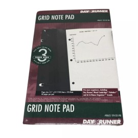 Day Runner Grid Note Pad 5 1/2" x 8 1/2" 40 pages - Fits 3 Ring #00653