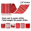 KINGLAKE 30 Yards Christmas Wired Ribbon for Wreath Bows Making,