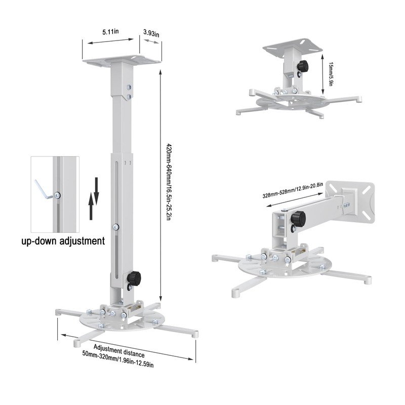 UineHiot Universal Ceiling Projector Bracket for Home and Office Projector，Bracket