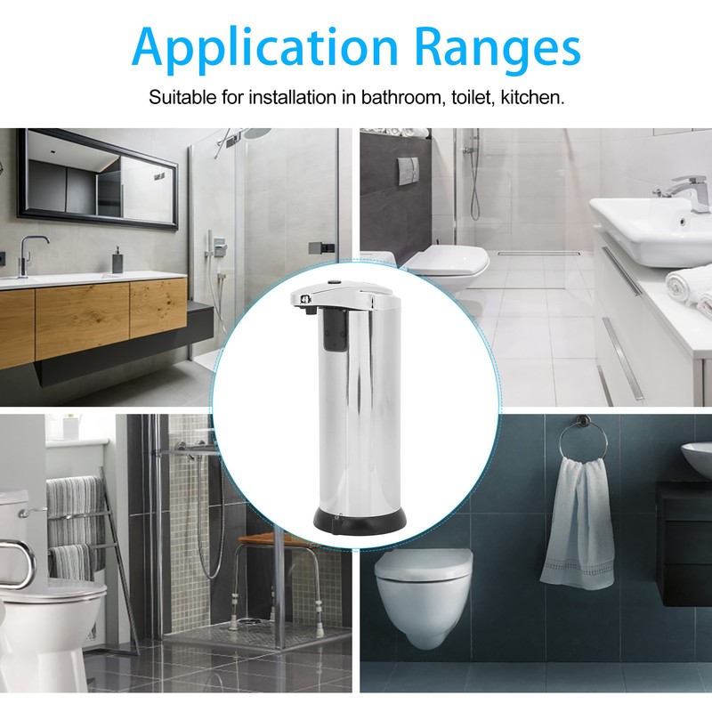 Soap Dispenser Infrared Induction Stainless Steel Contactless Automatic Soap Container