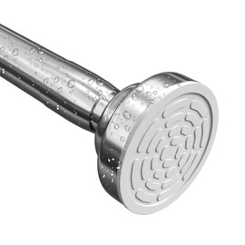 Umimile Shower Curtain Rod, 1 Inch Diameter Adjustable Spring Tension Curtain Rod, 304 Stainless Steel Shower Rod for Bathroom, Windows, Never Rust Non-Slip (Stainless Steel, 36-61”)