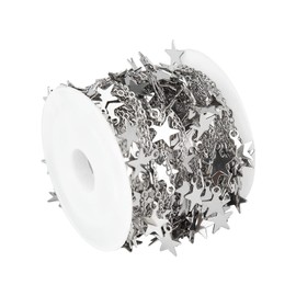 UMAOKANG 16.4 Feet Stainless Steel Star Link Chains Silver Necklace Chains Spool Bulk for Women DIY Bracelet Anklet Jewelry Making