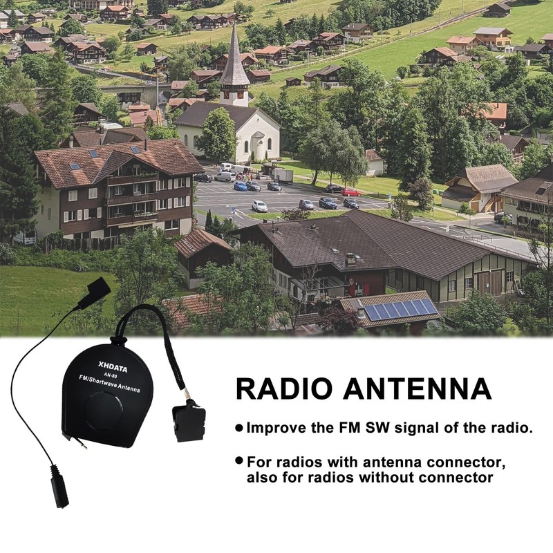 XHDATA AN-80 Shortwave Reel Antenna FM SW External Antenna Whip