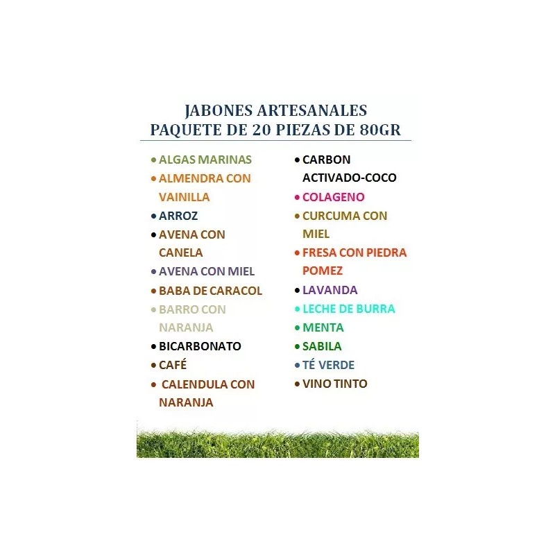 Sofibelle Paquete De 20 Jabones Artesanales De 80gr, Elige La