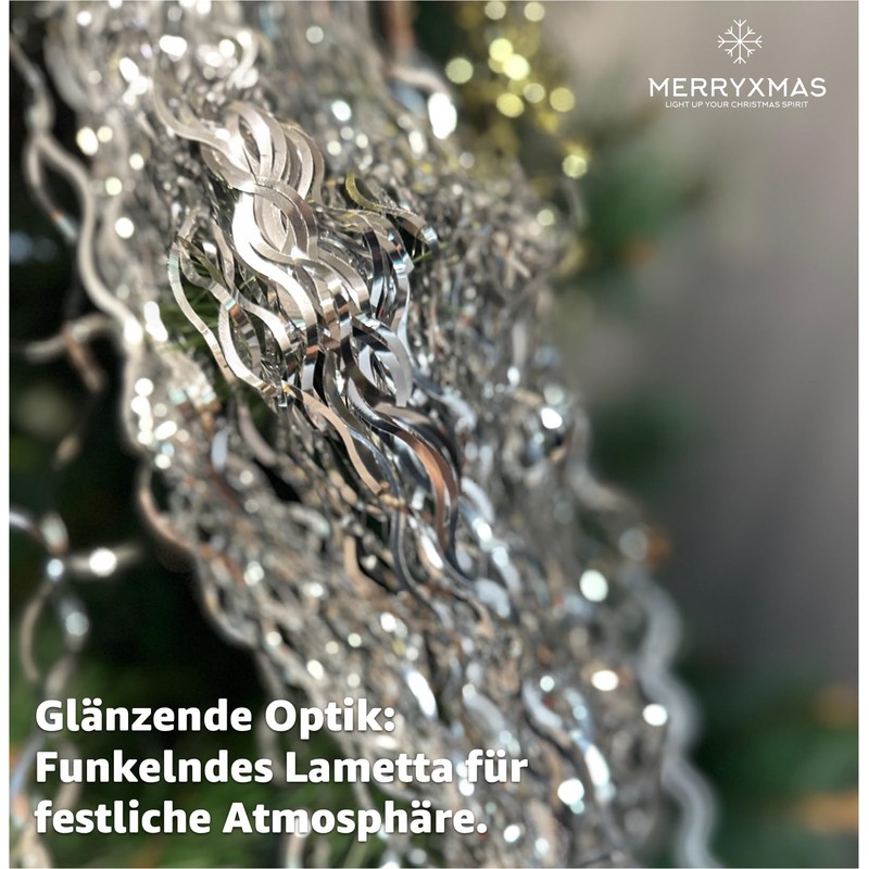 MERRYXMAS Tinsel for Advent & Christmas as Decoration & Decoration