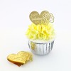AiQi Bakes 24pcs Rose Carving Gold Mirror Acrylic Heart Shape