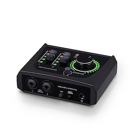 BOMGE mini Interfaz de audio USB de 2 canales para grabación, transmisión y podcasting, con alimentación fantasma XLR/48V, interfaz de audio de calida