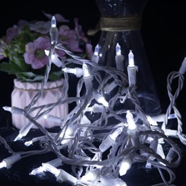 MULTI-SPARKING Christmas Lights (33 Feet, 100 Count) - White Wire Cool White Christmas Tree Lights, Mini LED Holiday String Light Set for Trees, Indoor and Outdoor Decorations