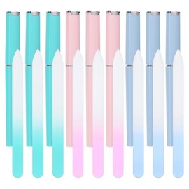 Tbestmax Lima de uñas de cristal para uñas naturales, paquete de 9 limas de uñas de cristal de doble cara, juego de herramientas para el cuidado de la
