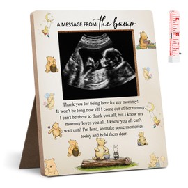 Hatzelou Winnie Baby Shower Sign Picture Frame, Classic Gender Reveal Pregnancy Milestone Keepsake