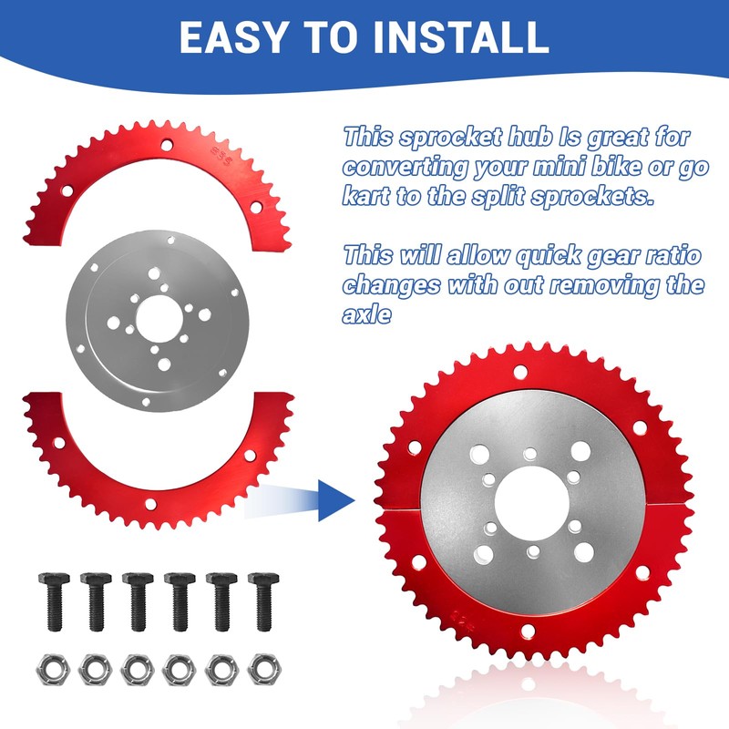 VCUJSUC Universal 35 Chain 59T Split Sprocket with Adapter for