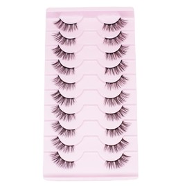 Selawasty Half Lashes Natural Looking Multi-layers Wispy Cat Eye Lashes 3D False Eyelashes Fluffy Soft Short Faux Mink Lashes False Lashes Sets Pack 10 Pairs(Half-17)