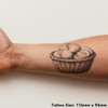 'Basket with Bread' Temporary Tattoo - Water Resistant, Skin-Safe, Non-Toxic