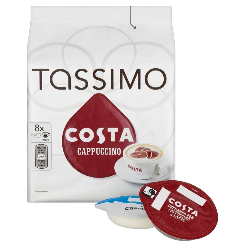 Tassimo Costa Cappuccino Coffee (16 pods, 8 servings)