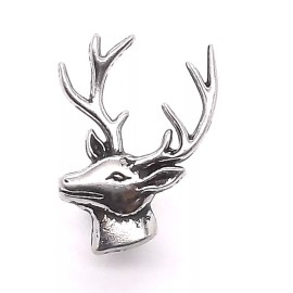 Stecksstore Deer Head Left Facing Nickel Decorative Snap Set 1" 1265-26 Stecksstore