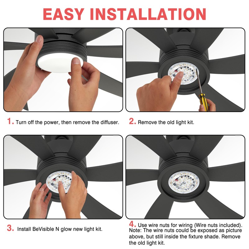 BeVisible N Glow 1 Pack 3.93'' Retrofit Light Kit for