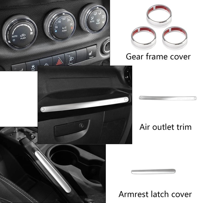 26PCS Full Set Interior Trim Kit Compatible with Jeep Wrangler