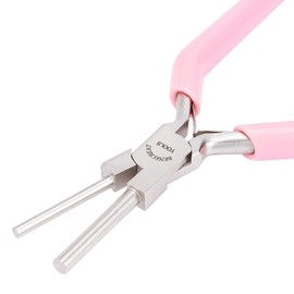BENECREAT 5 Inch Bail Making Pliers 3mm/5mm Jewelry Wire Bending Pliers with Pink Non-slip Handle for Jewelry Making Wire Looping Wrapping Beading