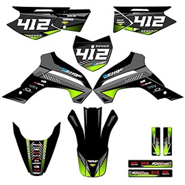 2021-2025 KLX 140 R RL Surge Black Senge Graphics Complete Kit with Rider I.D. Compatible with Kawasaki