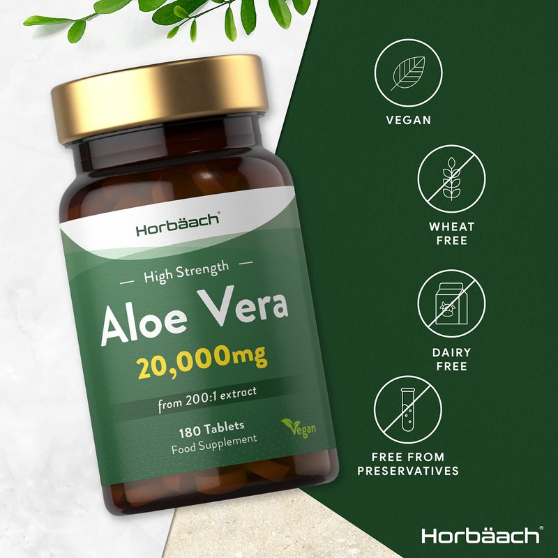 Aloe Vera Tablets | High Strength 20000mg | 180 Count