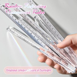 4-Pack Triangular Transparent Plastic Ruler Set - 200mm Small Metric Ruler for School Classroom,Home or Office Art Projects (4 PCS)