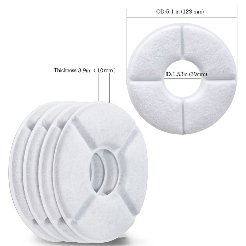 12Pcs Cat Water Fountain Filters Triple Filtration Water Purification Round