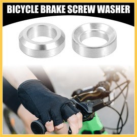 REPAIROCK 8 Pcs M6x5.5 Universal Bicycle Bolt Brake Screw Washer Bolts - MTB Mountain Bike Bicycle Concave Convex Balancer - Titanium Alloy Silver Tone Auto Replacement Parts