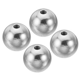 PATIKIL Nuts Button 4 Pack M6 Internal Thread 25 mm AD 304 Stainless Steel Round Ball Screw Cap Cover for Lighting Furniture DIY Decoration Silver