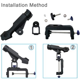 Fishing Rod Holders for Boat 360 Degree Adjustable Fishing Pole Holder with Large Clamp Folding Rod Racks Holder