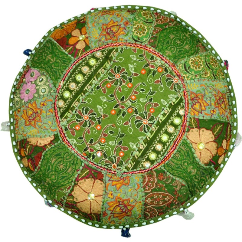 Sophia Art Indian Traditional Home Decorative Multi Ottoman Handmade and