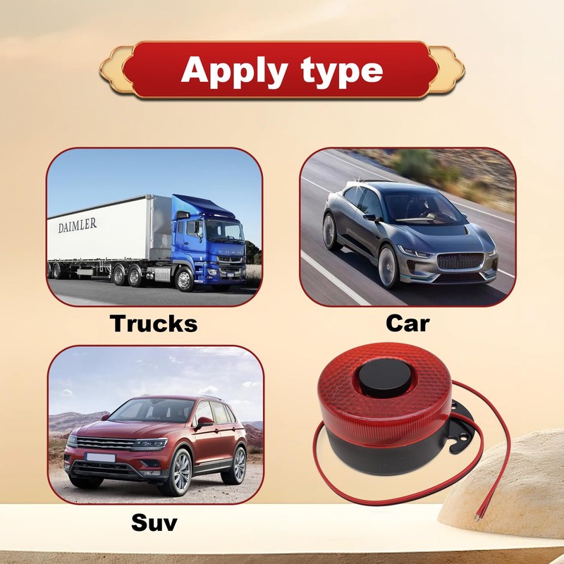 Car Back-up Alarm, 12V/24V 105dB Reverse Beeper Backup Alarm Vehicle