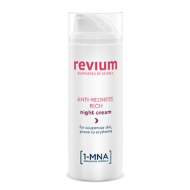 Revium Rosacea Anti-Redness Rich Night Cream for Coupreose Skin Prone to Erythema, with 1-MNA Molecule, Chlorella Vulgaris Green Algae Extract, Acerola Friut, Macadamia Oil, Shea Butter, 50ml