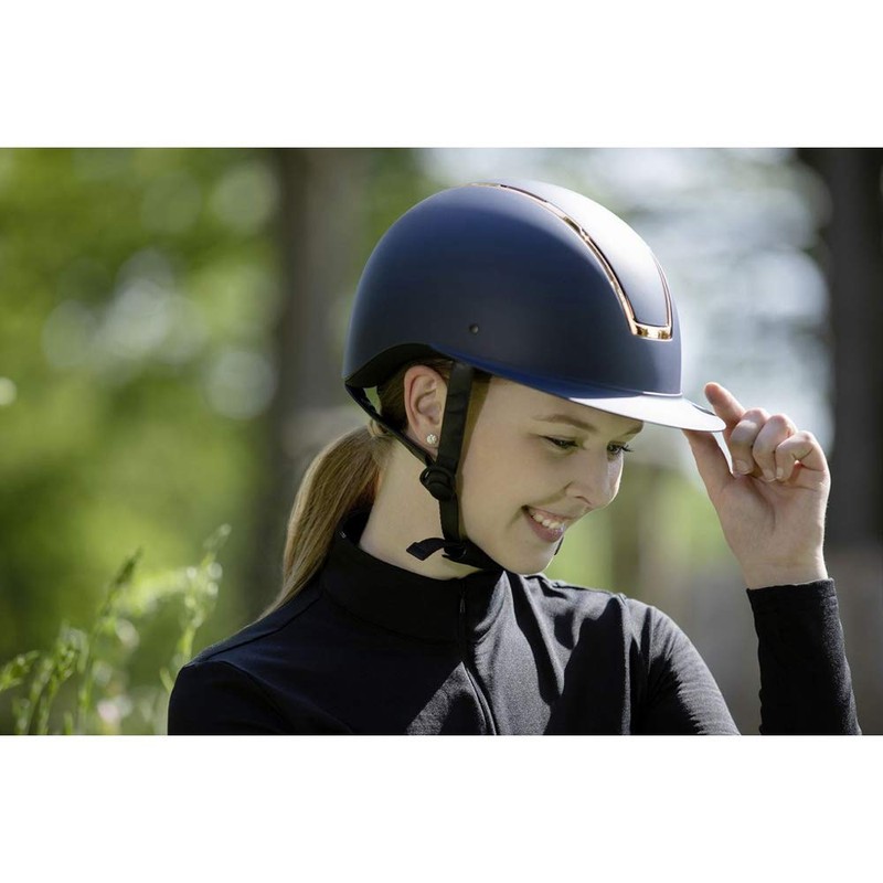 HKM Lady Shield Riding Helmet 9178 Black/Rose Gold Length 58-60